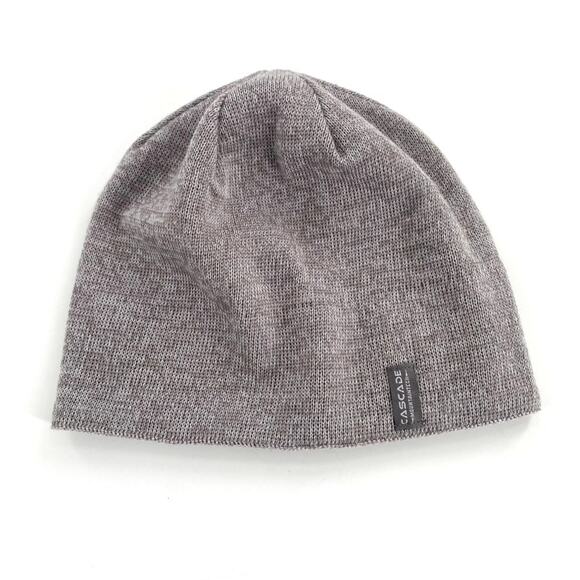 Cascade Mountain Tech Beanie Winter Hat Gray Fleece Lined Merino Wool Blend OS - Picture 2 of 10